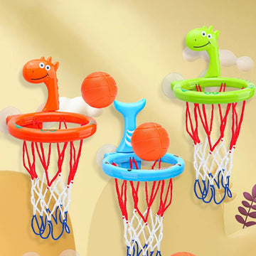 Brinquedo de Banho Infantil – Cesta de Basquete com Ventosa + 3 Bolas