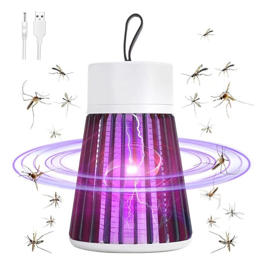 Lâmpada Mata-Mosquitos Elétrica com Luz UV – USB Recarregável, Silenciosa e Segura